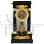 Antique French Empire porch pendulum clock in wood and gilt bronze, 1800s
