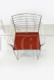 Cidue metal chairs with leather seats, 1970s