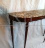 19th century antique style console table with marble top and pin legs
