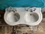 Early 20th century ceramic double sink washbasin