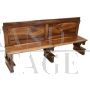 Antique wall bench from the Empire era in walnut, early 19th century      