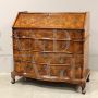 Antique Louis XV chest of drawers with drop-down top in walnut briar, Italy 18th century