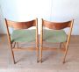 Pair of vintage Scandinavian style chairs in ash and green fabric