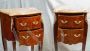 Pair of antique Napoleon III bedside tables with marble tops and bronze details