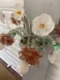 Murano glass wall lamp with flower bouquet