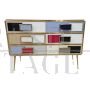 Dresser with 3 drawers in multicolored Murano glass