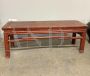 Red lacquered Chinese bench from the early 1900s                            