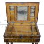 19th century carved sewing table with turned legs
