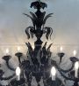 Rezzonico chandelier by Seguso in black Murano glass