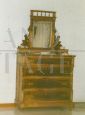 Antique upstand for a chest of drawers with mirror and drawers