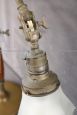 1930s directional lamp in brass, wood and glass
