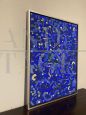 Contemporary abstract painting on canvas in acrylic enamel in shades of blue