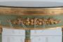 Green and gold lacquered Louis Philippe style side table with round marble top