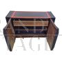 2-door sideboard in red and black glass with optical effect