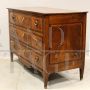 Antique Louis XVI chest of drawers in inlaid walnut and cherry, 18th century