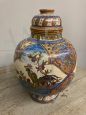Large liberty potiche vase by Santarelli Gualdo Tadino with rooster