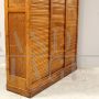 Triple roller shutter office filing cabinet in oak