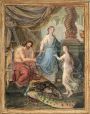 Antique painting with neoclassical scene, oil on canvas from the early 19th century