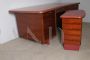 Vintage office set with desk and cabinet in rosewood and skai