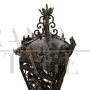 Pair of large wrought iron lanterns from the early 1900s
