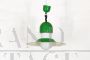 Vintage 70s chandelier in green lacquered iron