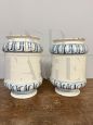 Pair of antique Bassano ceramic apothecary jars, 18th century