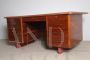Vintage office set with desk and cabinet in rosewood and skai