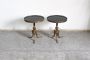 Pair of Art Deco coffee tables in bronze and black glass