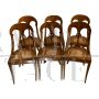 Set of 6 Biedermeier chairs, early 19th century