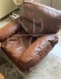 Poppy Frau sofa + 2 armchairs and ottoman in cognac colored leather