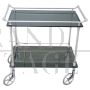 Vintage chromed food trolley with smoked glass tops, 1980s