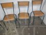 Set of 6 stackable green Mullca chairs with light wood seat, 1960s