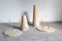 Pair of Eros series coffee tables by Angelo Mangiarotti in travertine marble