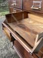 Antique walnut wood filing cabinet from the Fossati and Meroni company