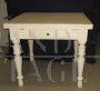 Antique extendable table, ivory color lacquered
