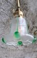 Art Nouveau adjustable wall light in brass and decorated glass