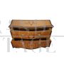 Small antique Louis XVI style chest of drawers in walnut briar with inlays