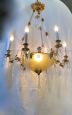 Antique Austrian chandelier in etched glass from the early 20th century