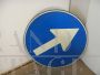 Vintage mandatory direction road sign, Italy 1995