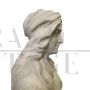 Sculpture bust of a woman in white Carrara marble
