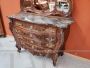 Baroque Louis XV chest of drawers in walnut wood with mirror