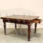 Antique extendable draw-leaf table in walnut, Italy 19th century
