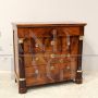 Antique 19th century Empire chest of drawers in walnut with ebonized columns