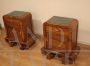 Pair of Art Deco walnut nightstands