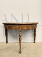 Antique half-moon console in chestnut wood, mid 19th century                            