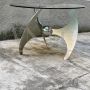Height adjustable propeller table by Luciano Campanini for Cama, 1970s Italy