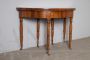 Antique Louis Philippe crescent console convertible into a round table, 1860