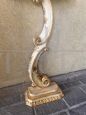 Baroque style console in white and gold painting, with rocaille leg
