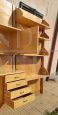 Mid-century hanging modular bookcase in maple wood, 1960s