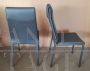 La Nuova Casa design chairs in gray leather, 2000s